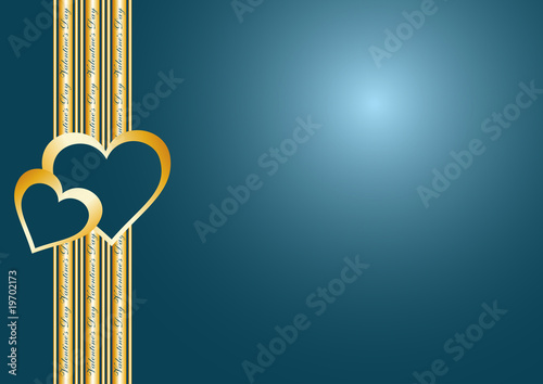 Blue decorative background with scene heart