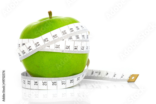 Green apples measured  the meter, sports apples photo