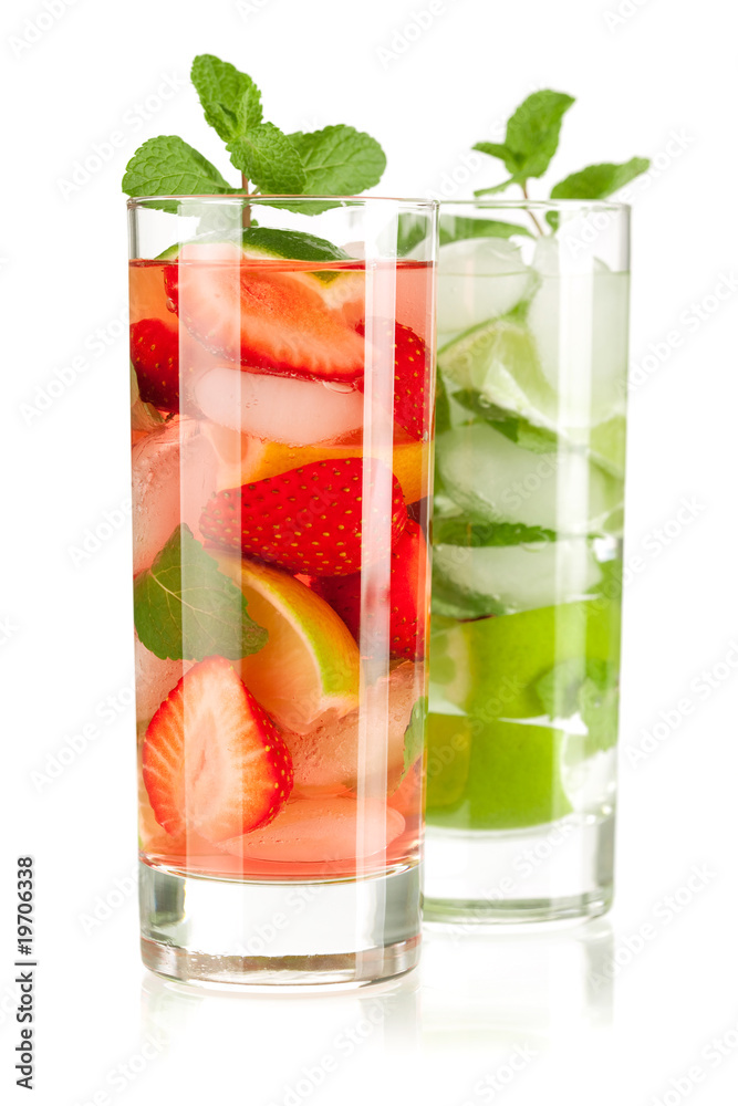 Cocktail collection: Strawberry and classic mojito Cocktail collection: Strawberry and classic mojito