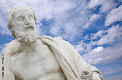 philosopher with blue sky