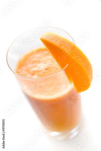 fresh smoothie from carrot isolated on white