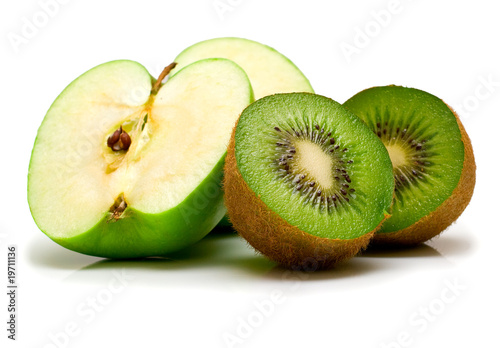 Kiwi fruit and apple