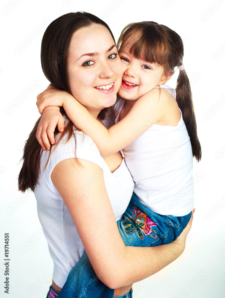 happy mother and daughter happy mother and daughter
