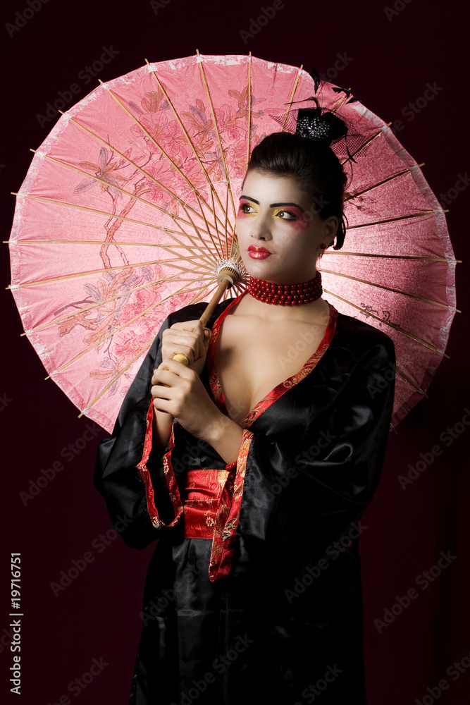 Sexy geisha wearing a traditional kimono Stock Photo | Adobe Stock