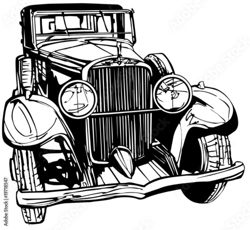 vector illustration of an old car