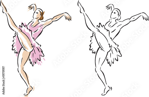 Stylized ballet dancer