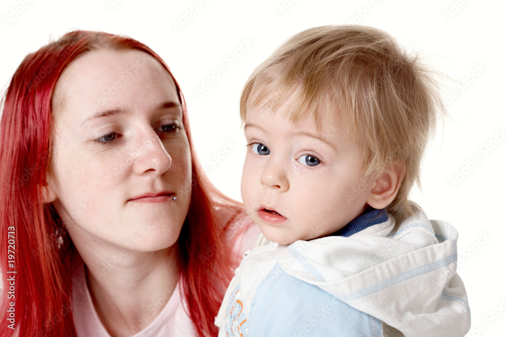 Mother and son. Mother and son.