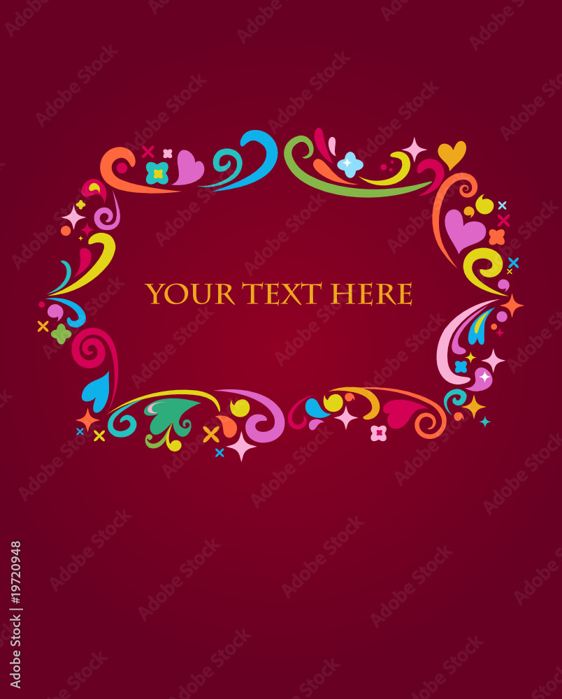 decorative retro card - frame with design elements, vector