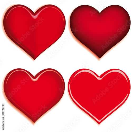 Set of 4 hearts
