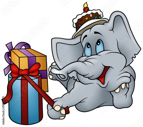 Elephant and Gifts - Happy ...