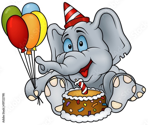 Elephant Happy Birthday - d...
