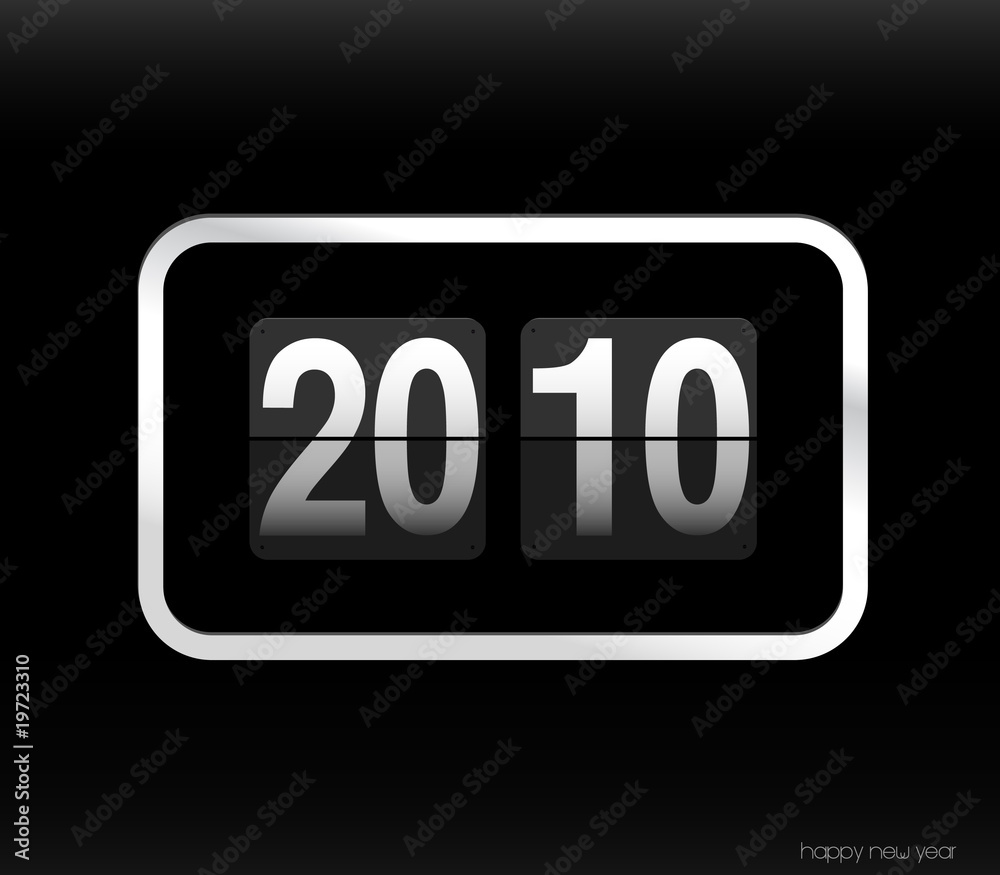 Flip clock with 2010 year. Flip clock with 2010 year.