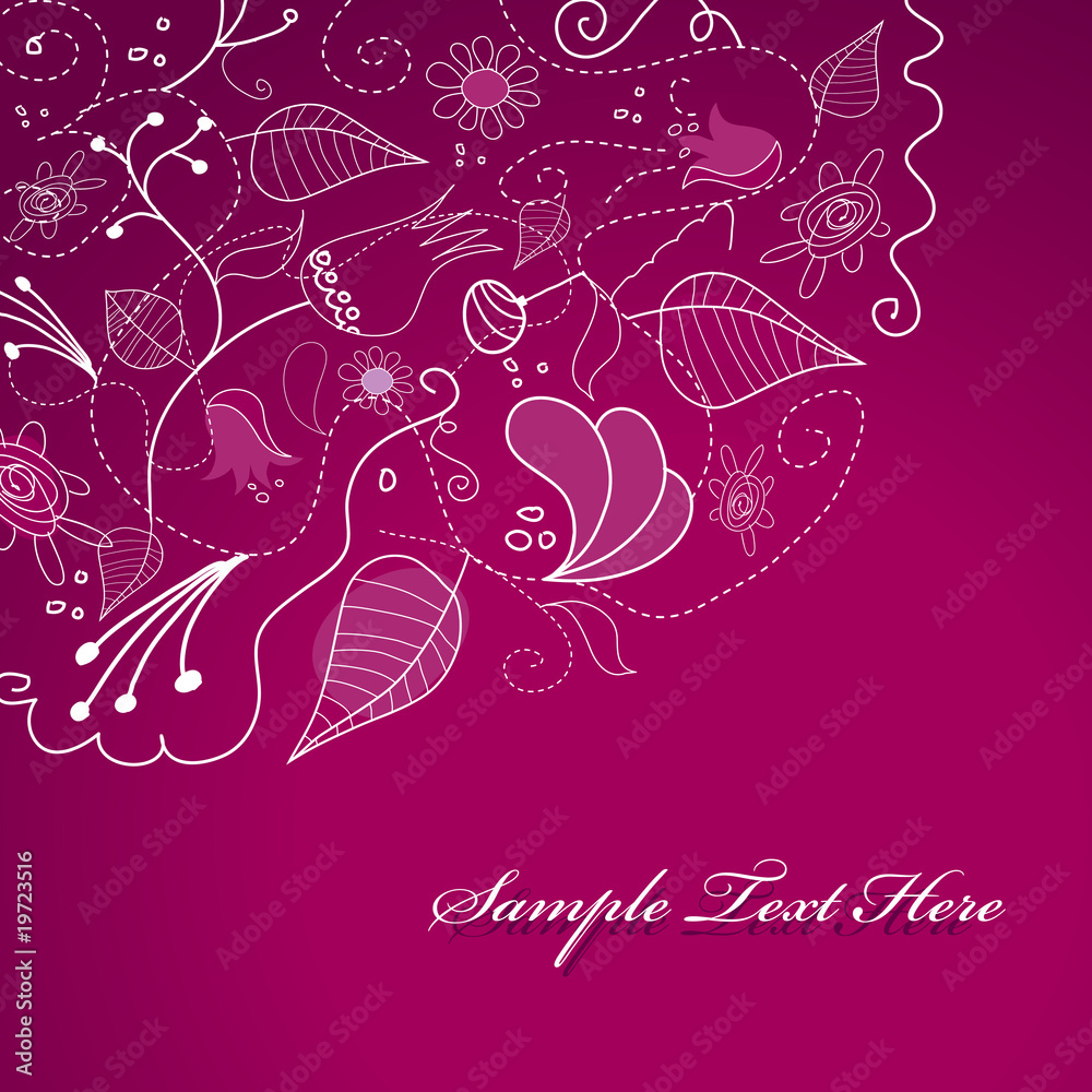 Purple illustration with flowers. Purple illustration with flowers.