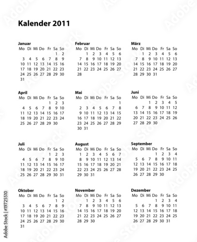 Kalender 2011 deutsch schwarz weiss
