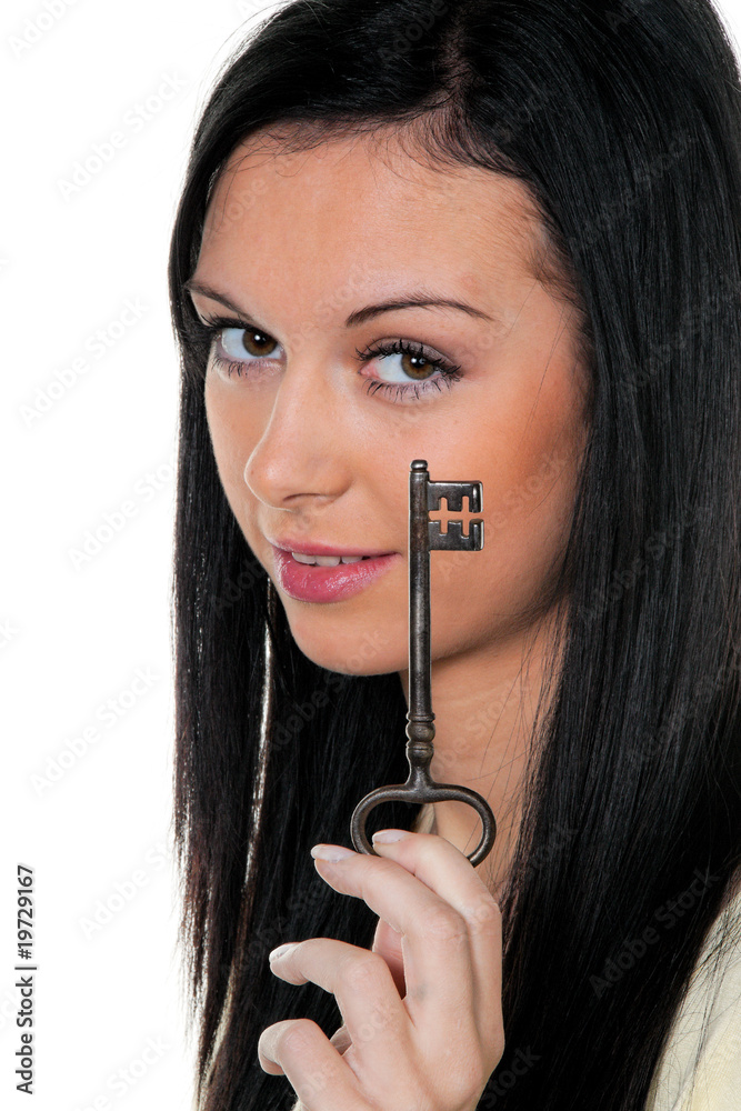 Obraz premium Frau mit Hausschlüssel