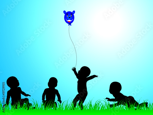 baby silhouettes vector illustration