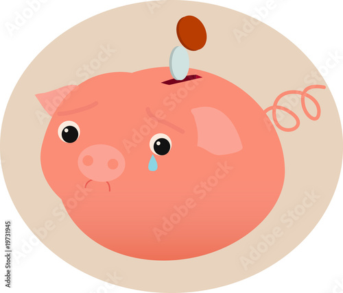 Sad piggy bank
