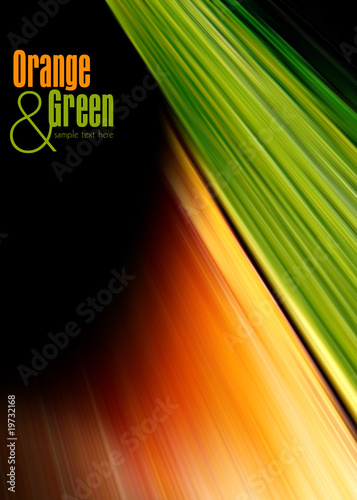 Abstract green and orange background. Space for your text