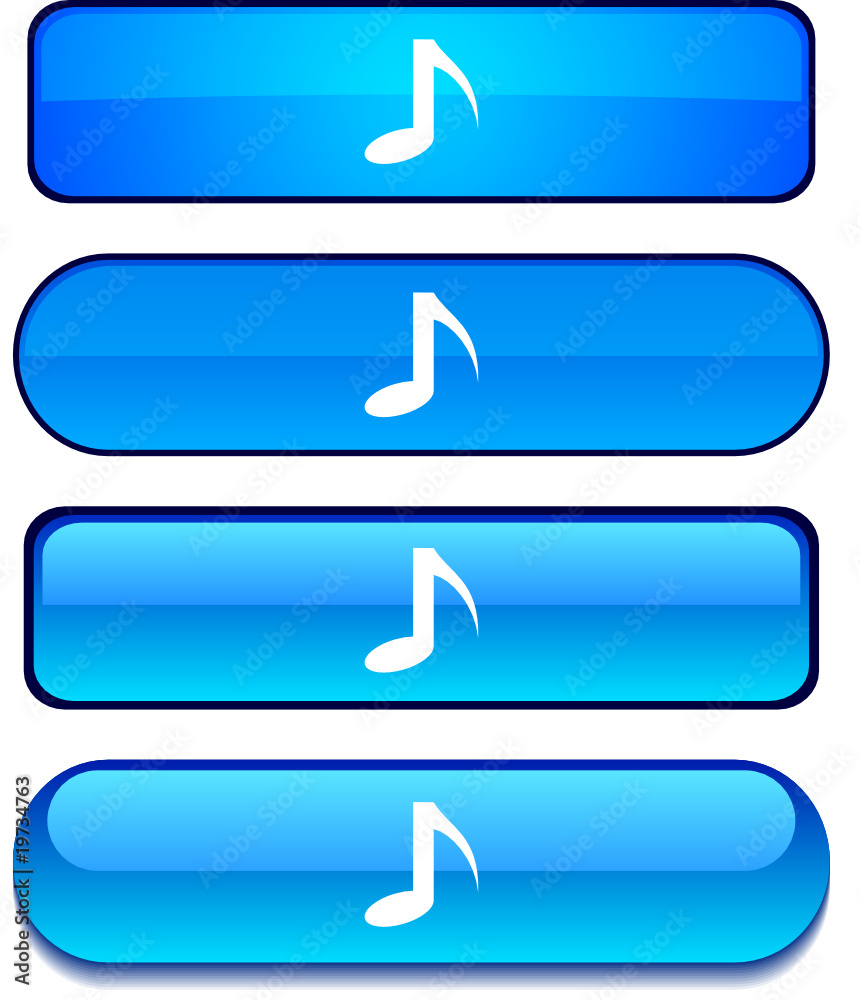 Music web buttons. Vector illustration Music web buttons. Vector illustration