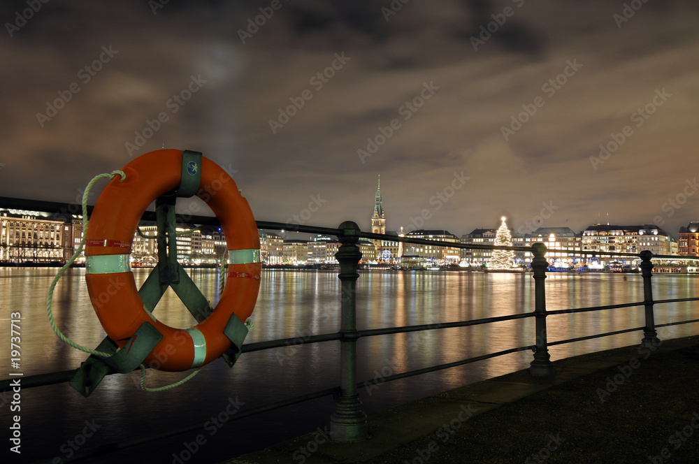 Hansestadt Hamburg im Weihnachtsglanz Stock-Foto  Adobe Stock