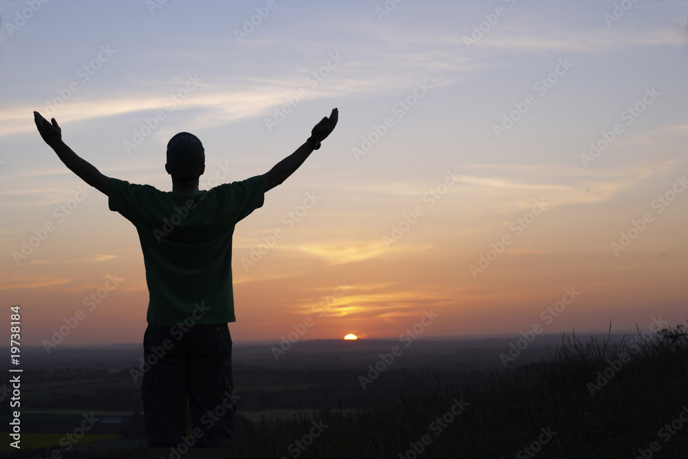 Man and sunset Man and sunset