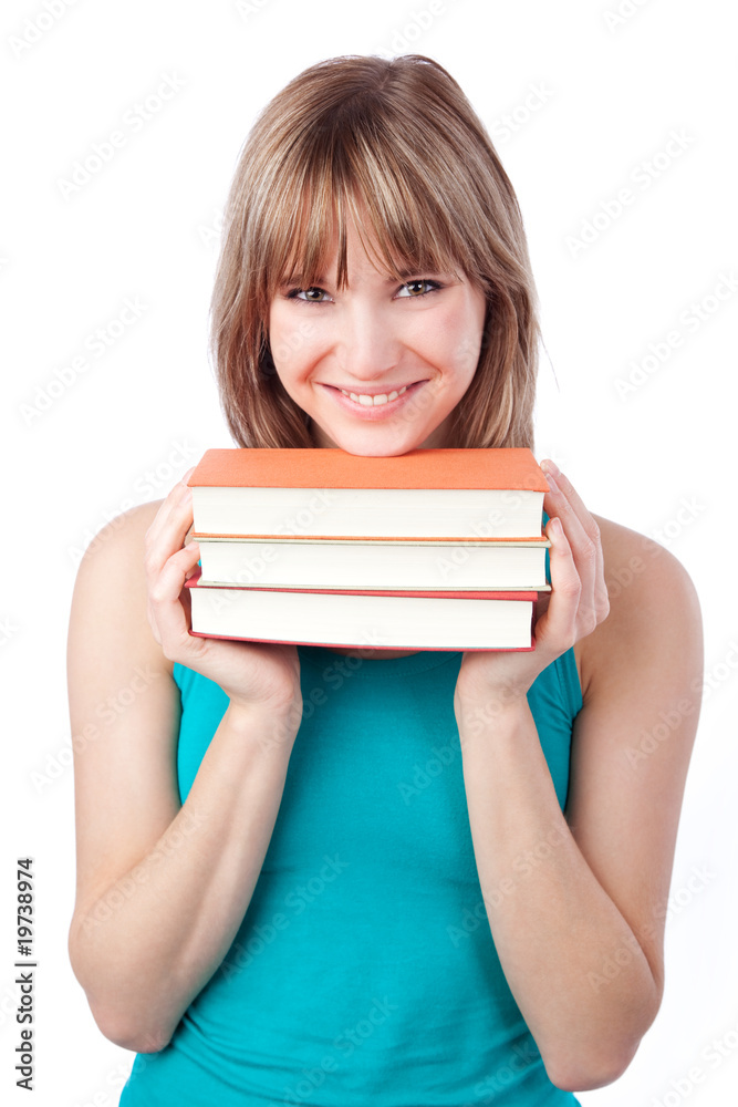 junge frau mit büchern junge frau mit büchern