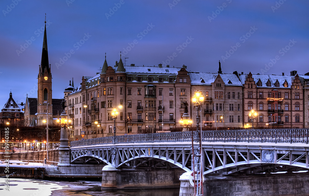 Fototapeta premium Bridge in winter.