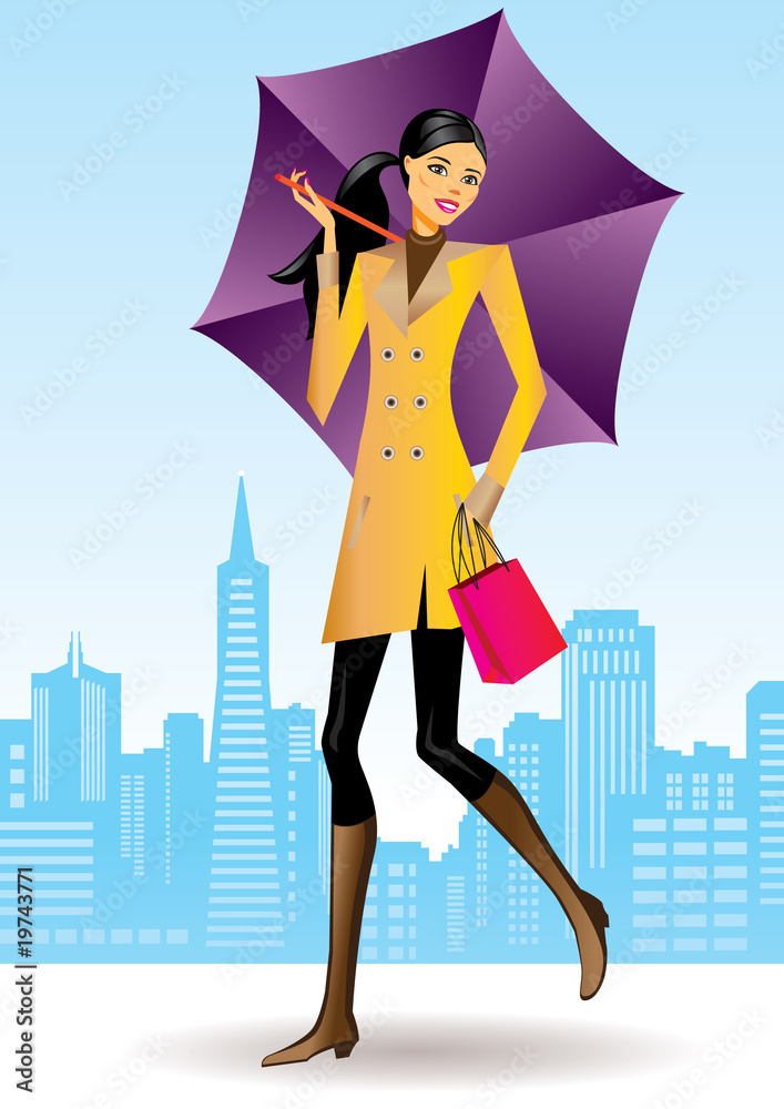 fashion shopping girls with shopping bag in San Francisco fashion shopping girls with shopping bag in San Francisco