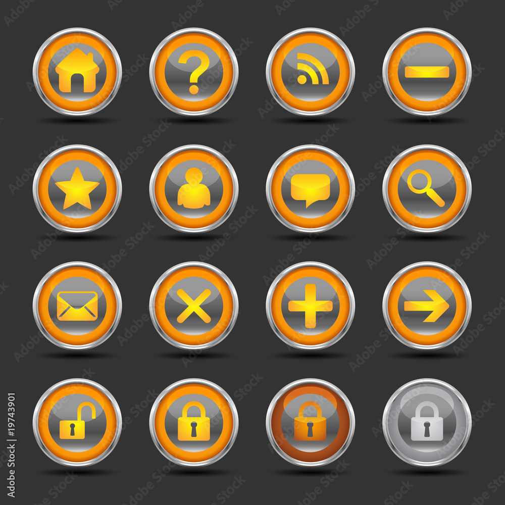 Shiny Orange Icons Set 1 - Web Shiny Orange Icons Set 1 - Web