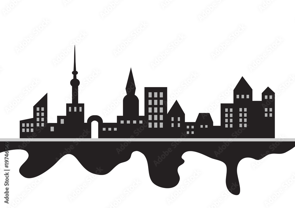 silhouette of city