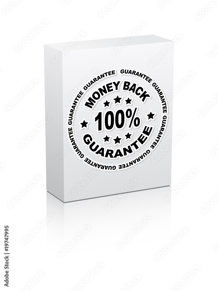 100 % GUARANTEE box vector illustration