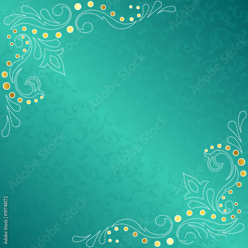Turquoise frame with delicate sari inspired swirls