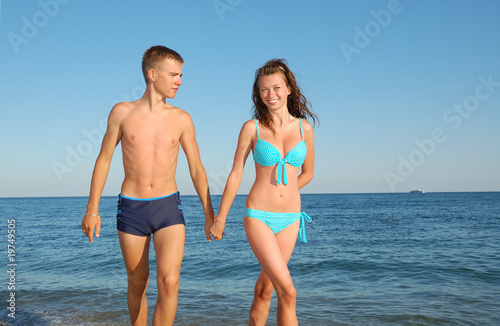 young couple on beach