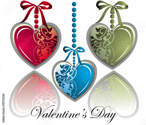 Background with colorful set of hearts