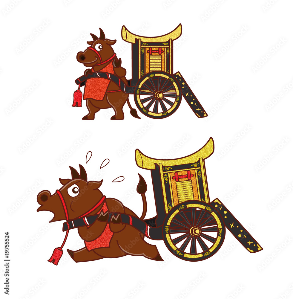 牛車のキャラクター Stock イラスト Adobe Stock