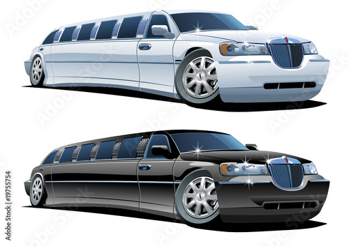 Vector cartoon limousines