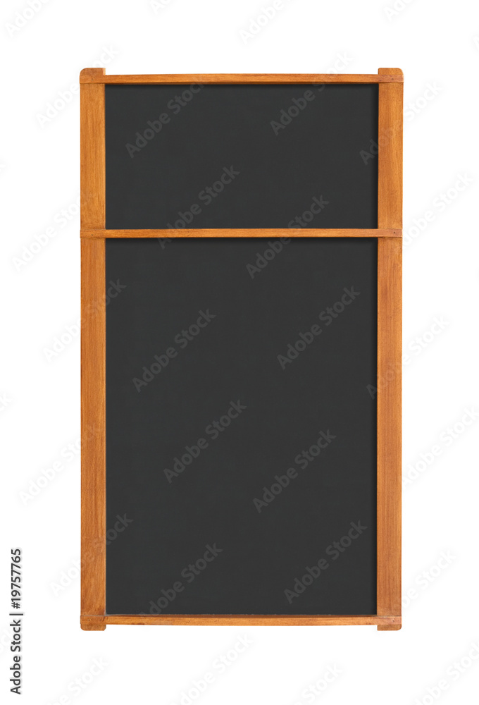 Blank menu chalkboard with two sections cutout Blank menu chalkboard with two sections cutout