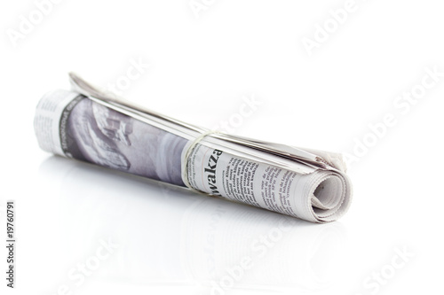 Rolled up newspaper