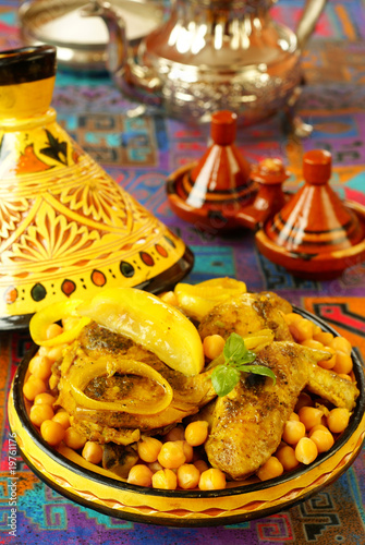 Maroccan Tagine - chicken, chickpeas, preserved lemons