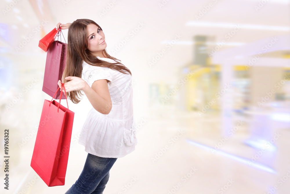 Shopping sexy girl smiling Shopping sexy girl smiling