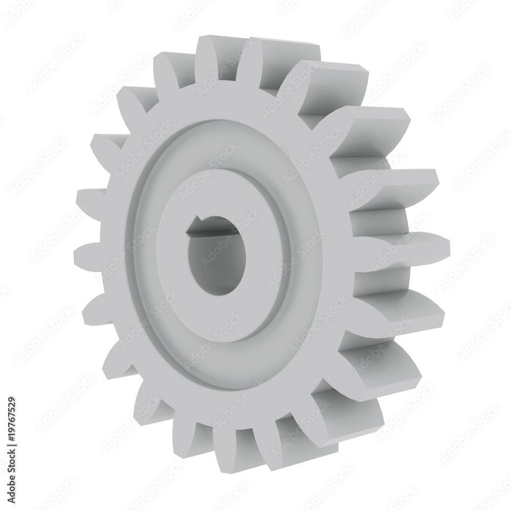 3d Render of white gear on white background. 3d Render of white gear on white background.