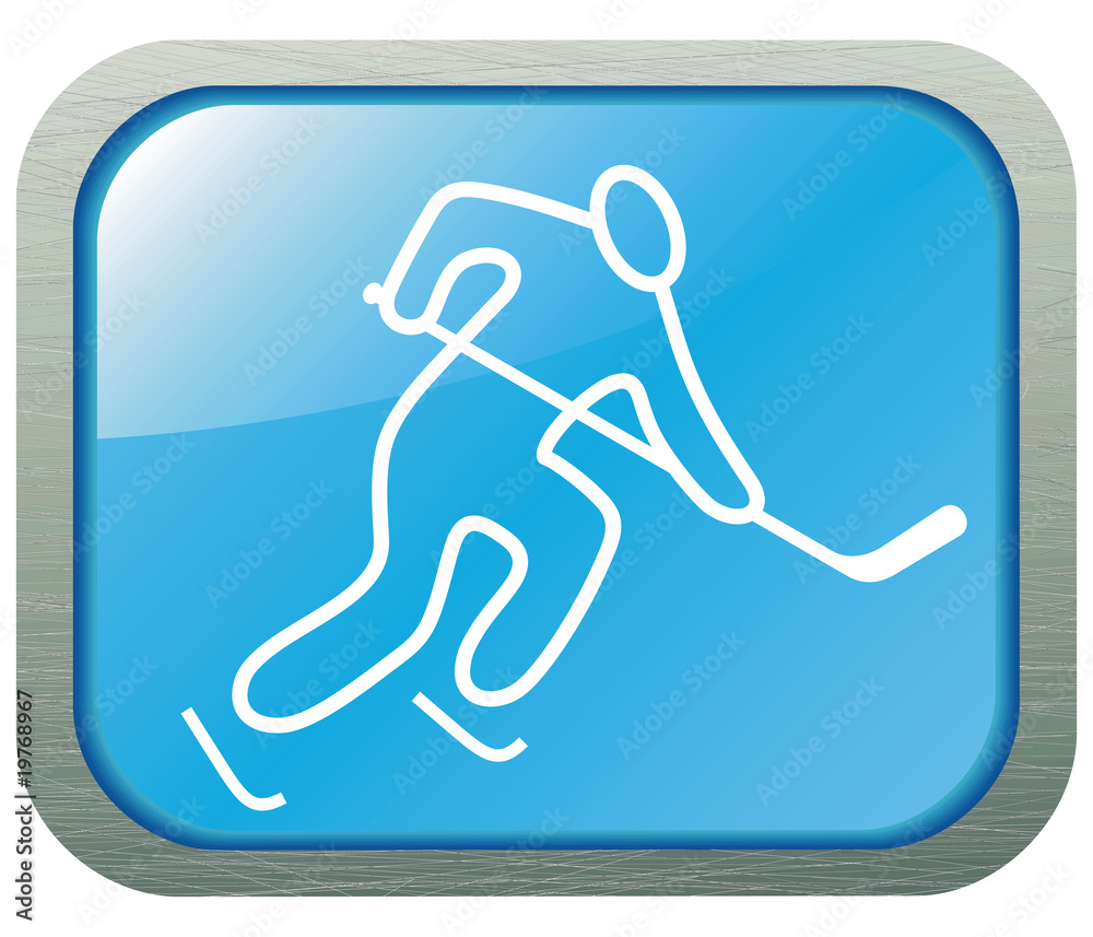Hockey icon with metal texture boarder. Vector illustration. Hockey icon with metal texture boarder. Vector illustration.