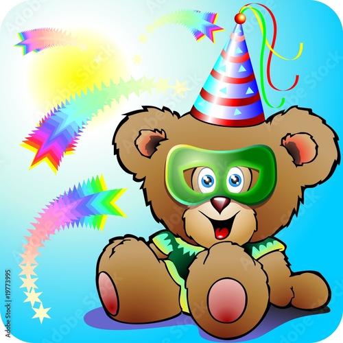Orso Maschera-Mask Teddy Bear-Ourson Carnaval-Vector