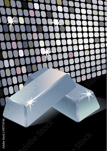 Vector stacked bars of silver bullion