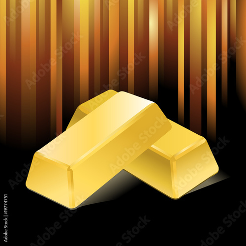 Vector stacked bars of gold bullion