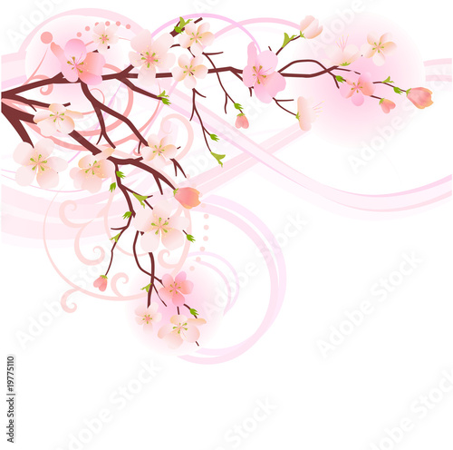 Blossoming tree design element