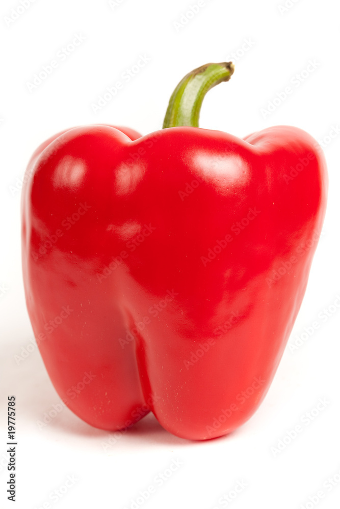 One red pepper isolated on white One red pepper isolated on white