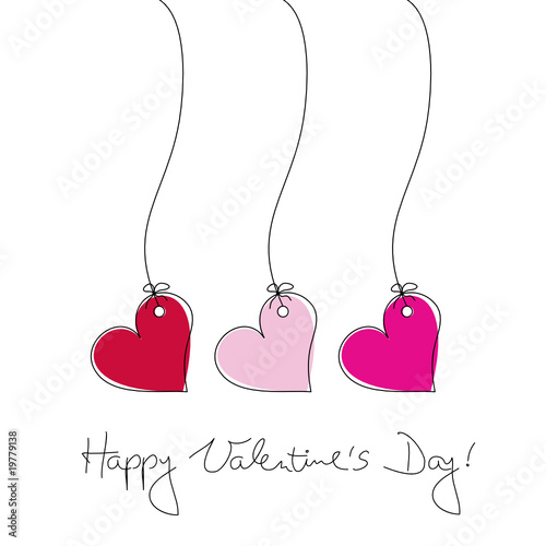 3 Herzen nebeneinander "Happy Valentine´s Day!"