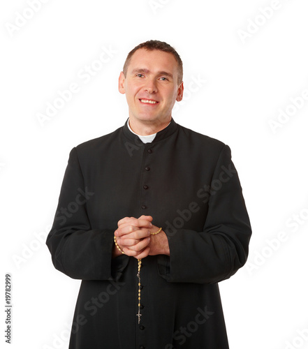Fotografiet Cheerful young priest