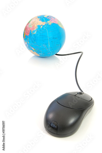 Computer mouse and globe